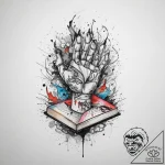 Tattoo sketch hands with a book, artistic tat… – tattoo sketch (№1760010252_0, 09.10.2025 11:44) — tattoovalue.net
