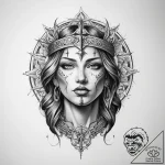 Tattoo sketch blessed character – tattoo sketch (№1760011118_0, 09.10.2025 11:58) — tattoovalue.net