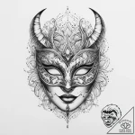 Tattoo sketch masquerade mask tattoo – tattoo sketch (№1760011552_0, 09.10.2025 12:05) — tattoovalue.net