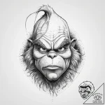 Tattoo sketch the grinch with a claw, ink ill… – tattoo sketch (№1760013331_0, 09.10.2025 12:35) — tattoovalue.net