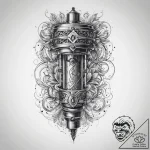 Tattoo sketch hands with a piston, ink illust… – tattoo sketch (№1760019248_0, 09.10.2025 14:14) — tattoovalue.net