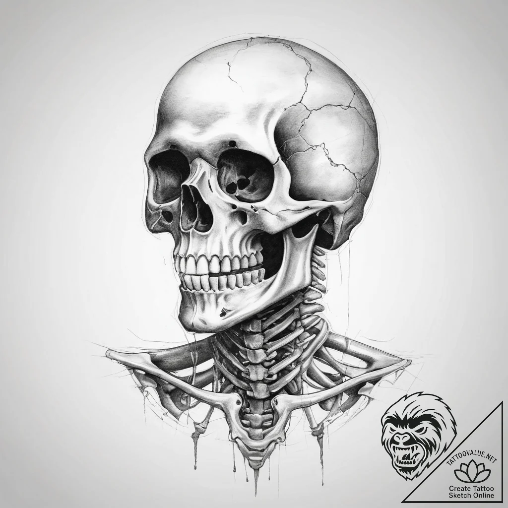 Tattoo sketch skeleton - tattoo sketch (№1760022964_0, 09.10.2025 15:16) — tattoovalue.net