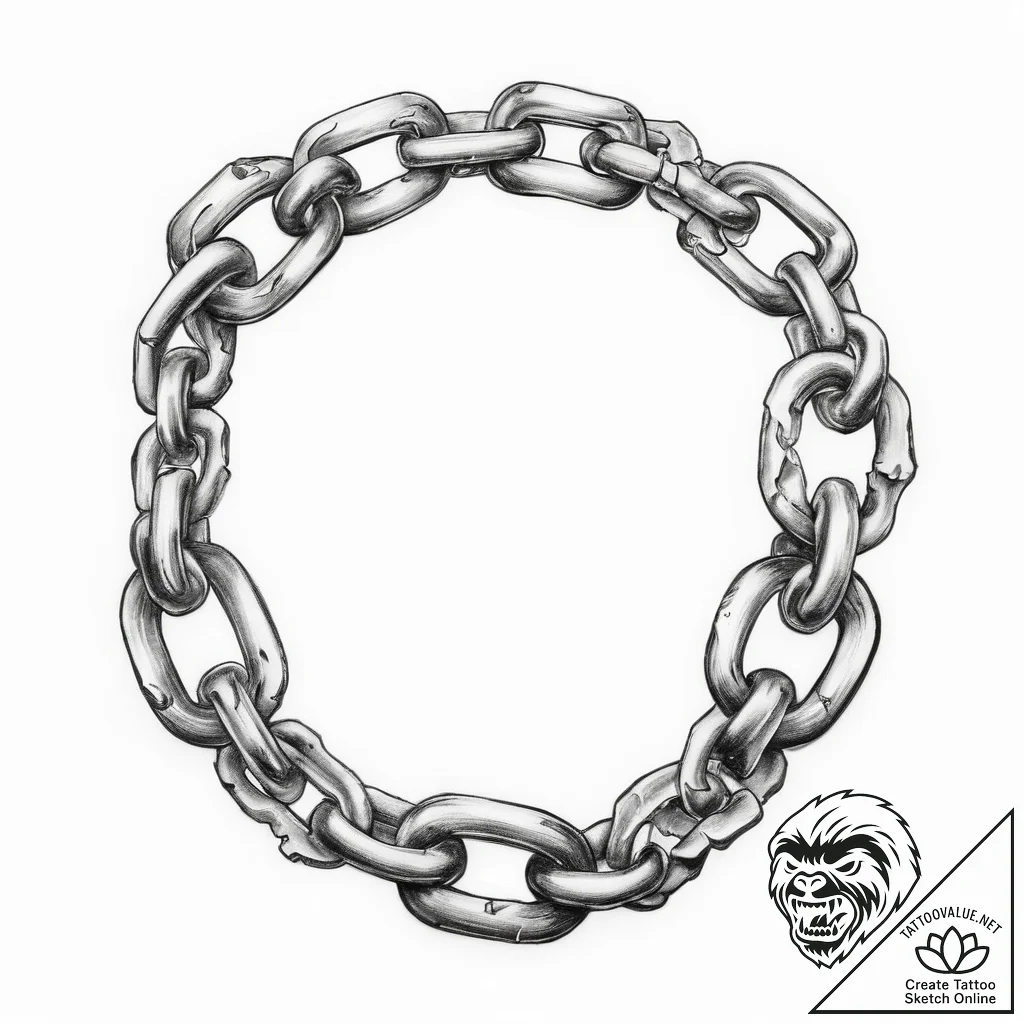Tattoo sketch broken chain - tattoo sketch (№1760024050_0, 09.10.2025 15:34) — tattoovalue.net