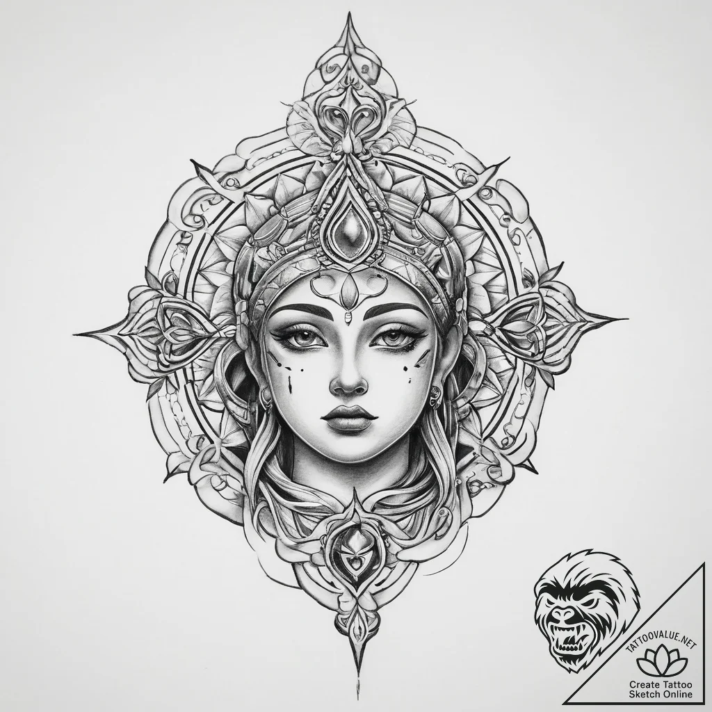 Tattoo sketch sacred lore - tattoo sketch (№1760024265_0, 09.10.2025 15:37) — tattoovalue.net