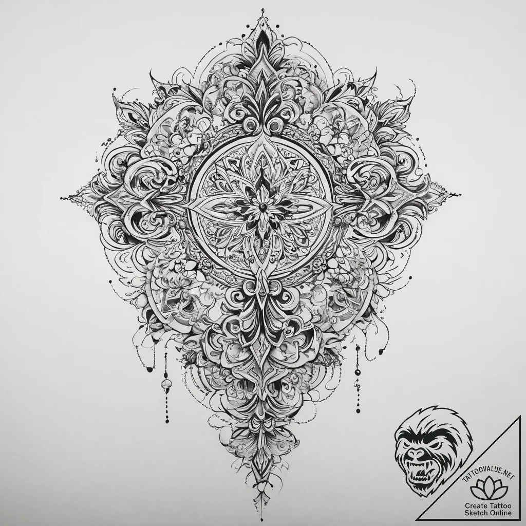 Tattoo sketch blessed representation, tattoo... - tattoo sketch (№1760024697_0, 09.10.2025 15:44) — tattoovalue.net