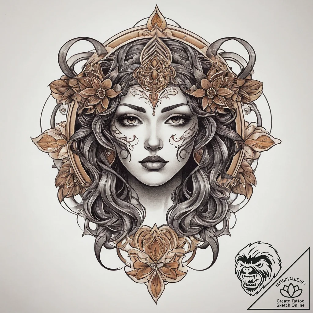 Tattoo sketch sacred soul, ink illustration f... - tattoo sketch (№1760025130_0, 09.10.2025 15:52) — tattoovalue.net