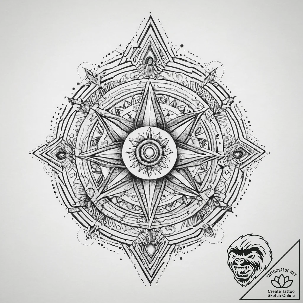 Tattoo sketch cosmic balance, tattoo drawing... - tattoo sketch (№1760025353_0, 09.10.2025 15:55) — tattoovalue.net