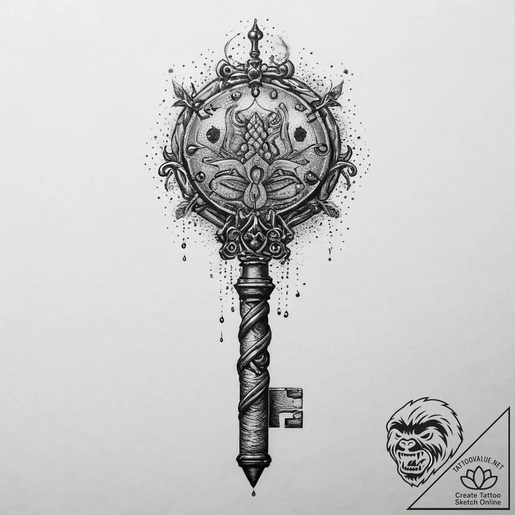Tattoo sketch prison key, tattoo drawing outl... - tattoo sketch (№1760026648_0, 09.10.2025 16:17) — tattoovalue.net