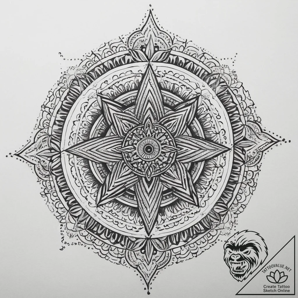 Tattoo sketch divine self, tattoo line art, o... - tattoo sketch (№1760027313_0, 09.10.2025 16:28) — tattoovalue.net