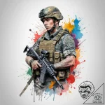 Tattoo sketch soldier with a letter, ink illu… – tattoo sketch (№1760027529_0, 09.10.2025 16:32) — tattoovalue.net