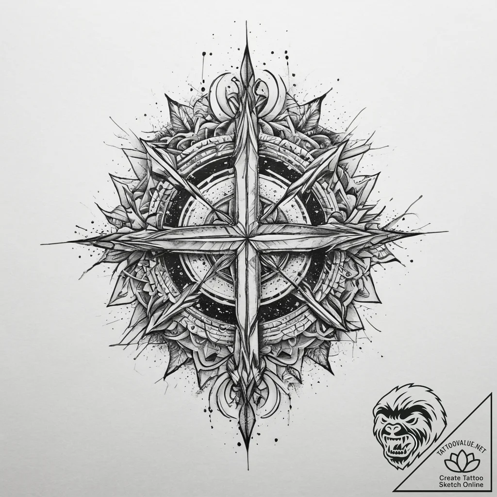 Tattoo sketch cosmic domain, concept art for... - tattoo sketch (№1760027747_0, 09.10.2025 16:35) — tattoovalue.net