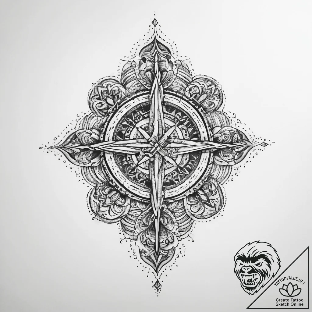 Tattoo sketch blessed ground - tattoo sketch (№1760028179_0, 09.10.2025 16:42) — tattoovalue.net