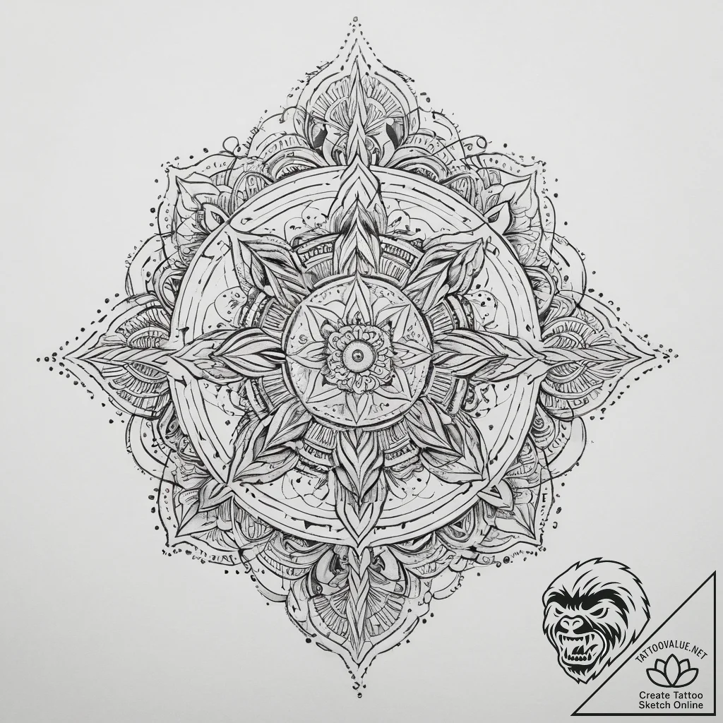 Tattoo sketch cosmic soul, tattoo line art, m... - tattoo sketch (№1760032086_0, 09.10.2025 17:48) — tattoovalue.net