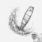 Tattoo sketch kitesurfing on water, tattoo fl… – tattoo sketch (№1760033381_0, 09.10.2025 18:09) — tattoovalue.net