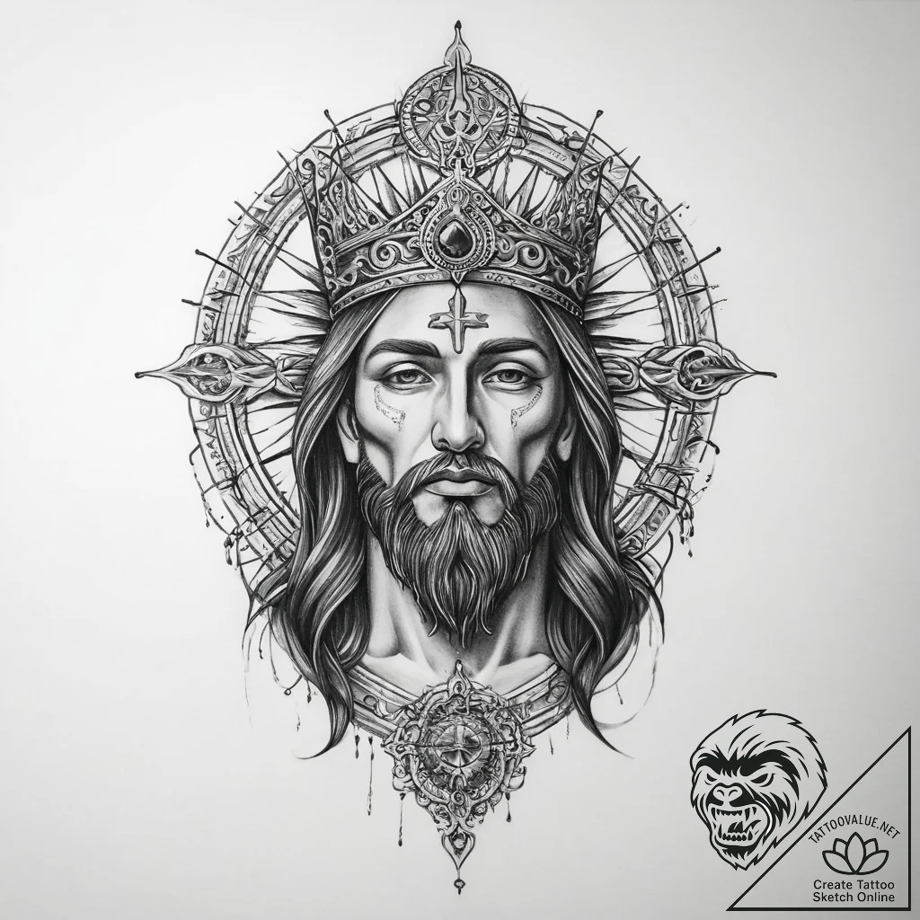 Tattoo sketch holy life - tattoo sketch (№1760034030_0, 09.10.2025 18:20) — tattoovalue.net