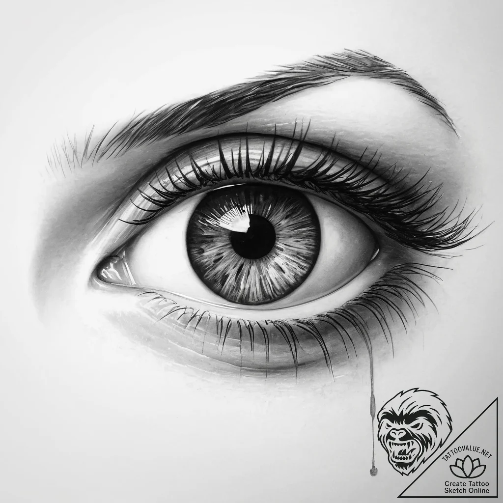 Tattoo sketch realistic глаз - tattoo sketch (№1760034462_0, 09.10.2025 18:27) — tattoovalue.net