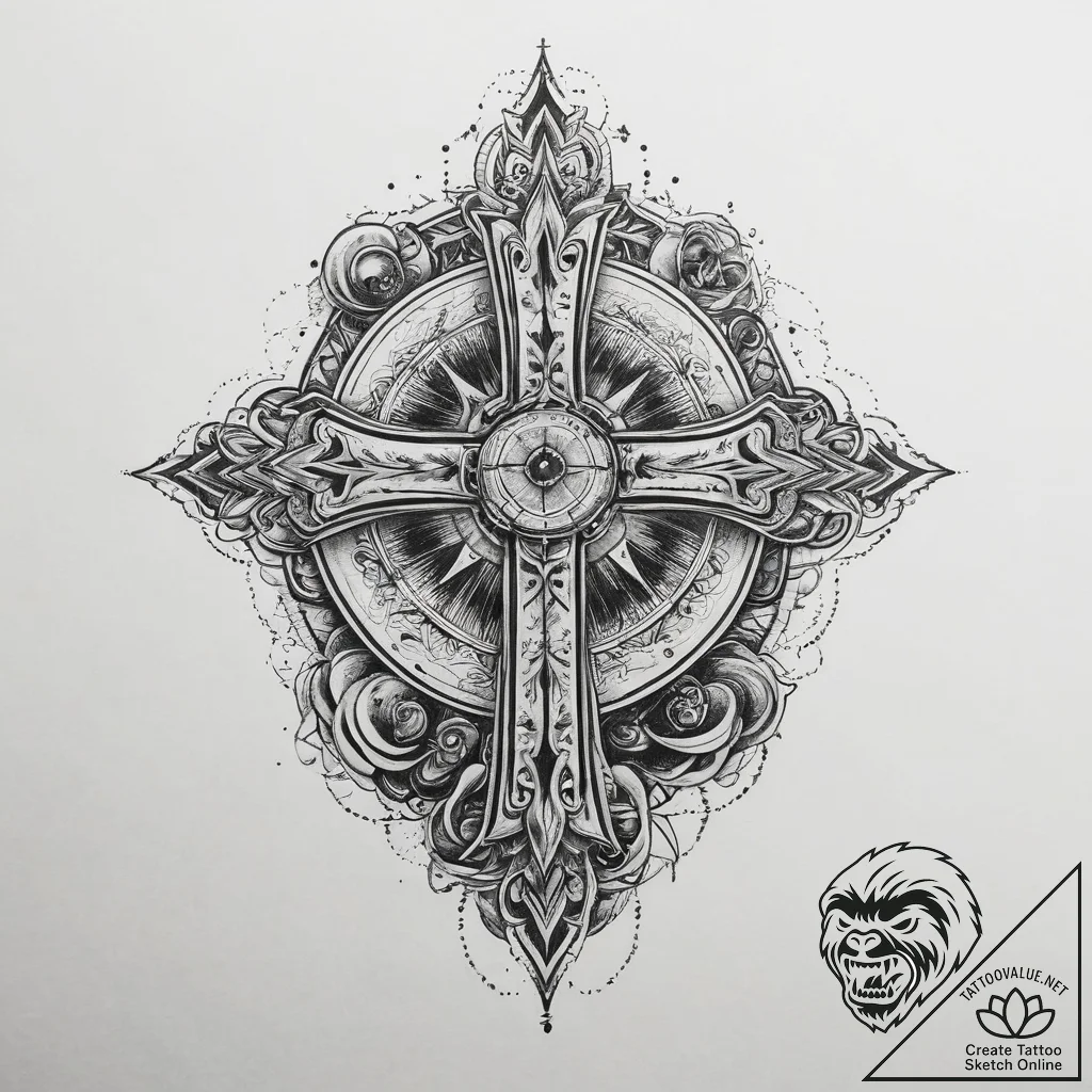 Tattoo sketch cosmic narrative, tattoo flash... - tattoo sketch (№1760034896_0, 09.10.2025 18:34) — tattoovalue.net