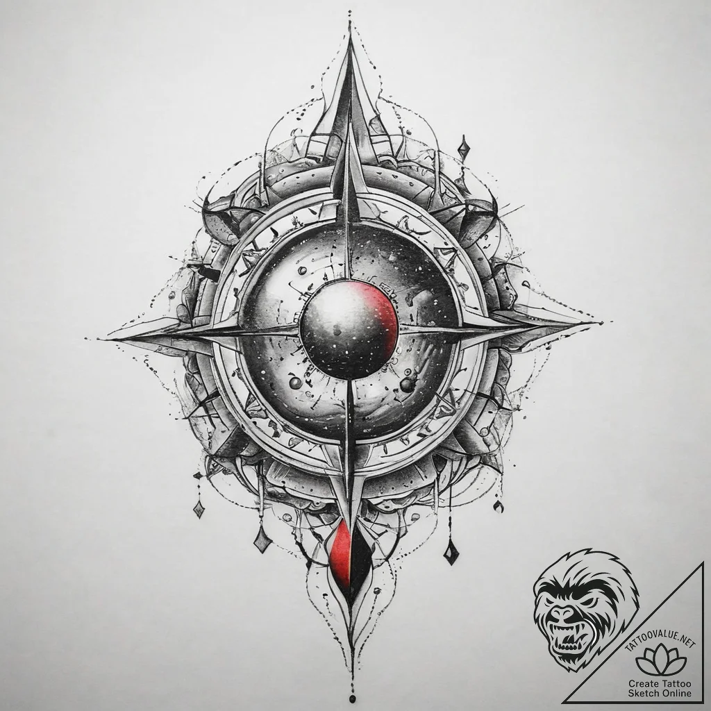 Tattoo sketch cosmic source, artistic tattoo... - tattoo sketch (№1760036212_0, 09.10.2025 18:56) — tattoovalue.net