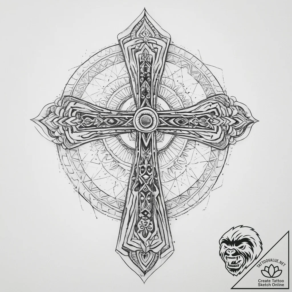 Tattoo sketch ankh cross, tattoo line art, ge... - tattoo sketch (№1760036644_0, 09.10.2025 19:04) — tattoovalue.net