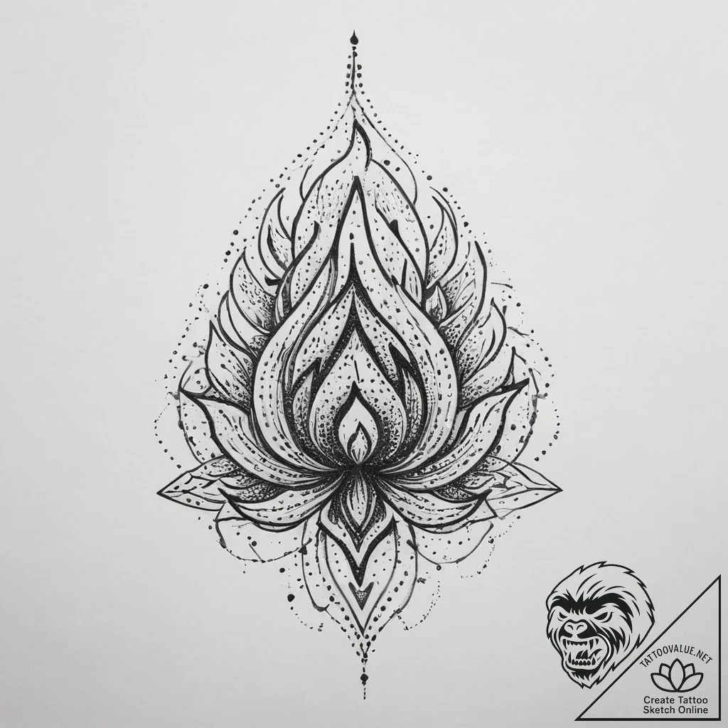 Tattoo sketch fire, tattoo drawing outline, b... - tattoo sketch (№1760038158_0, 09.10.2025 19:29) — tattoovalue.net