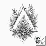 Tattoo sketch geometric plant in a triangle,… – tattoo sketch (№1760038588_0, 09.10.2025 19:36) — tattoovalue.net