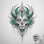 Tattoo sketch green – tattoo sketch (№1760038803_0, 09.10.2025 19:40) — tattoovalue.net