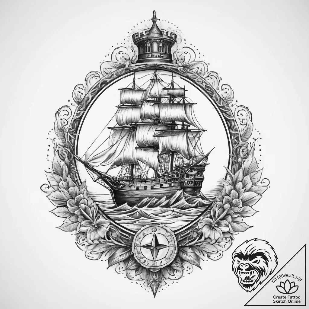 Tattoo sketch castle, concept art for tattoo,... - tattoo sketch (№1760039019_0, 09.10.2025 19:43) — tattoovalue.net