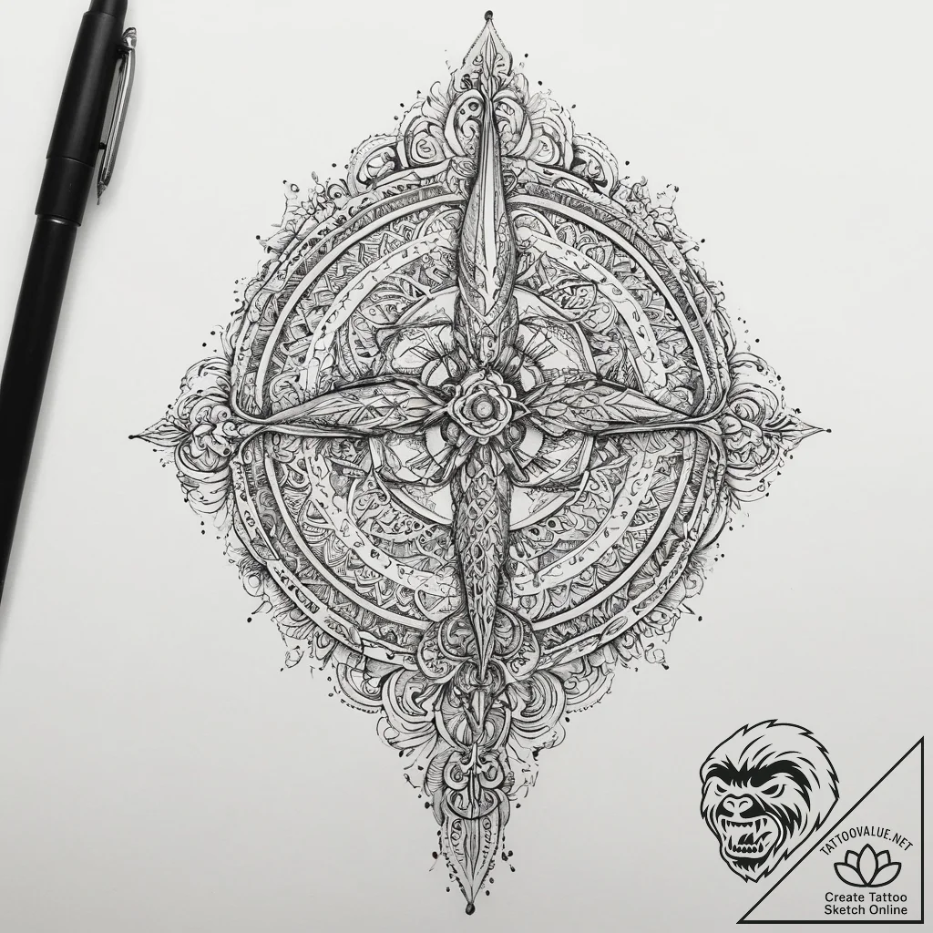 Tattoo sketch cornetfish, tattoo drawing outl... - tattoo sketch (№1760039667_0, 09.10.2025 19:54) — tattoovalue.net