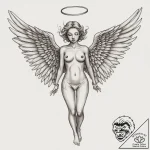 Tattoo sketch angel with wings, tattoo sketch… – tattoo sketch (№1760040100_0, 09.10.2025 20:01) — tattoovalue.net