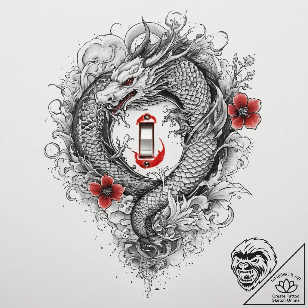Tattoo sketch light switch with a finger, tat... - tattoo sketch (№1760040538_0, 09.10.2025 20:08) — tattoovalue.net