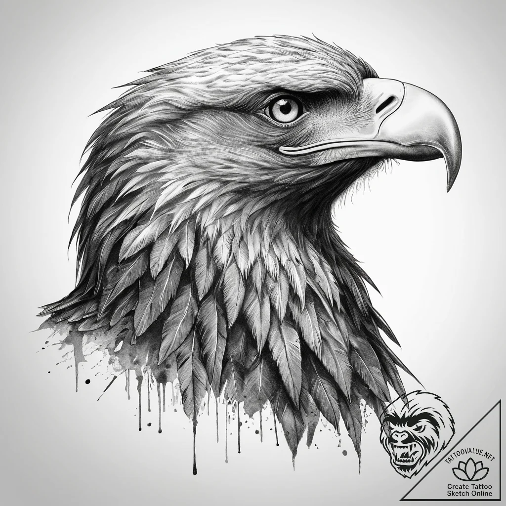 Tattoo sketch white-tailed eagle, artistic ta... - tattoo sketch (№1760041187_0, 09.10.2025 20:19) — tattoovalue.net
