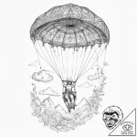 Tattoo sketch parasailing a person in the sky… – tattoo sketch (№1760042266_0, 09.10.2025 20:37) — tattoovalue.net