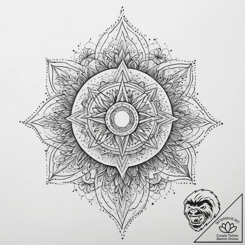 Tattoo sketch cosmic soul, tattoo line art, l... - tattoo sketch (№1760042482_0, 09.10.2025 20:41) — tattoovalue.net
