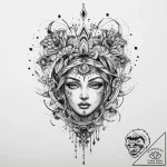Tattoo sketch cosmic soul, concept art for ta… – tattoo sketch (№1760043564_0, 09.10.2025 20:59) — tattoovalue.net