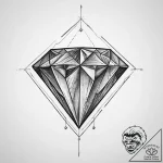 Tattoo sketch diamond, ink illustration for t… – tattoo sketch (№1760043996_0, 09.10.2025 21:06) — tattoovalue.net