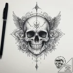 Tattoo sketch узор в виде черепа с воздухом,… – tattoo sketch (№1760044212_0, 09.10.2025 21:10) — tattoovalue.net
