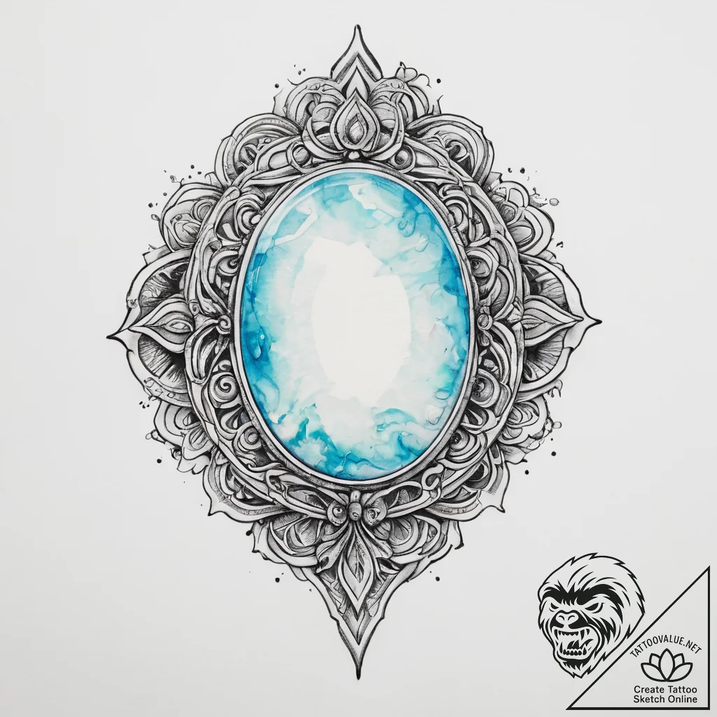 Tattoo sketch opal - tattoo sketch (№1760044871_0, 09.10.2025 21:21) — tattoovalue.net