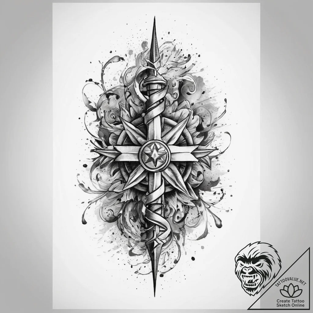 Tattoo sketch holy life, ink illustration for... - tattoo sketch (№1760045086_0, 09.10.2025 21:24) — tattoovalue.net