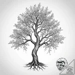 Tattoo sketch growing tree – tattoo sketch (№1760046602_0, 09.10.2025 21:50) — tattoovalue.net