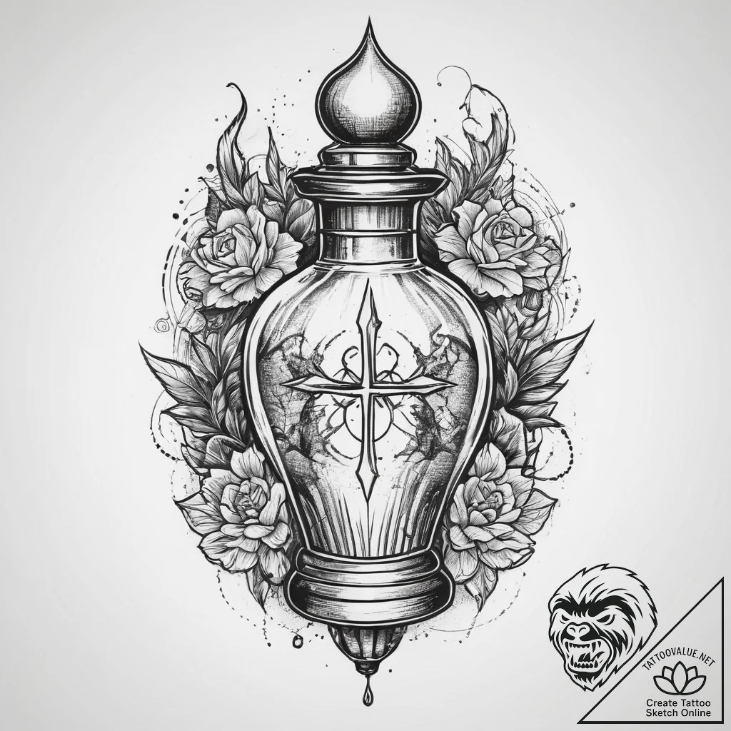 Tattoo sketch potion, tattoo flash sheet desi... - tattoo sketch (№1760047250_0, 09.10.2025 22:00) — tattoovalue.net