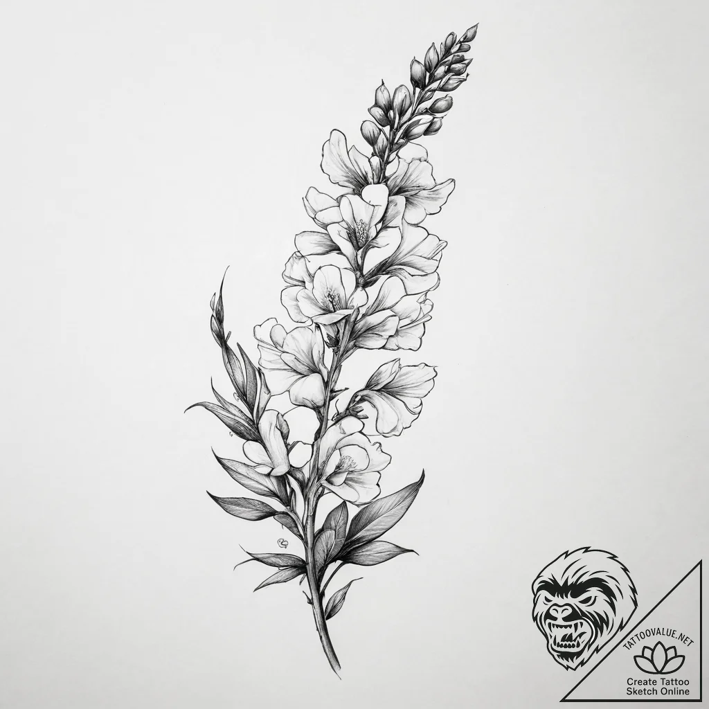 Tattoo sketch snapdragon - tattoo sketch (№1760047464_0, 09.10.2025 22:04) — tattoovalue.net