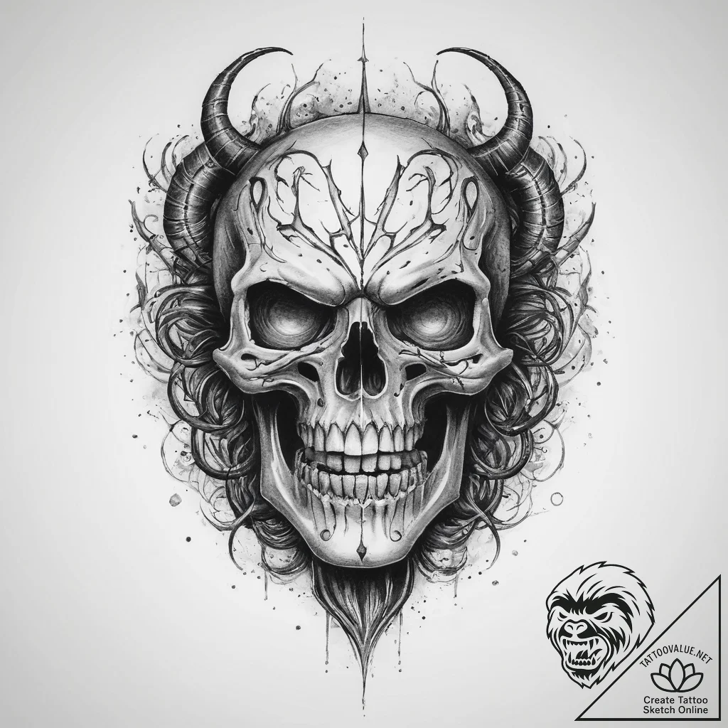 Tattoo sketch nightmare - tattoo sketch (№1760049636_0, 09.10.2025 22:40) — tattoovalue.net