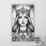 Tattoo sketch tarot card high priestess, tatt… – tattoo sketch (№1760052238_0, 09.10.2025 23:23) — tattoovalue.net