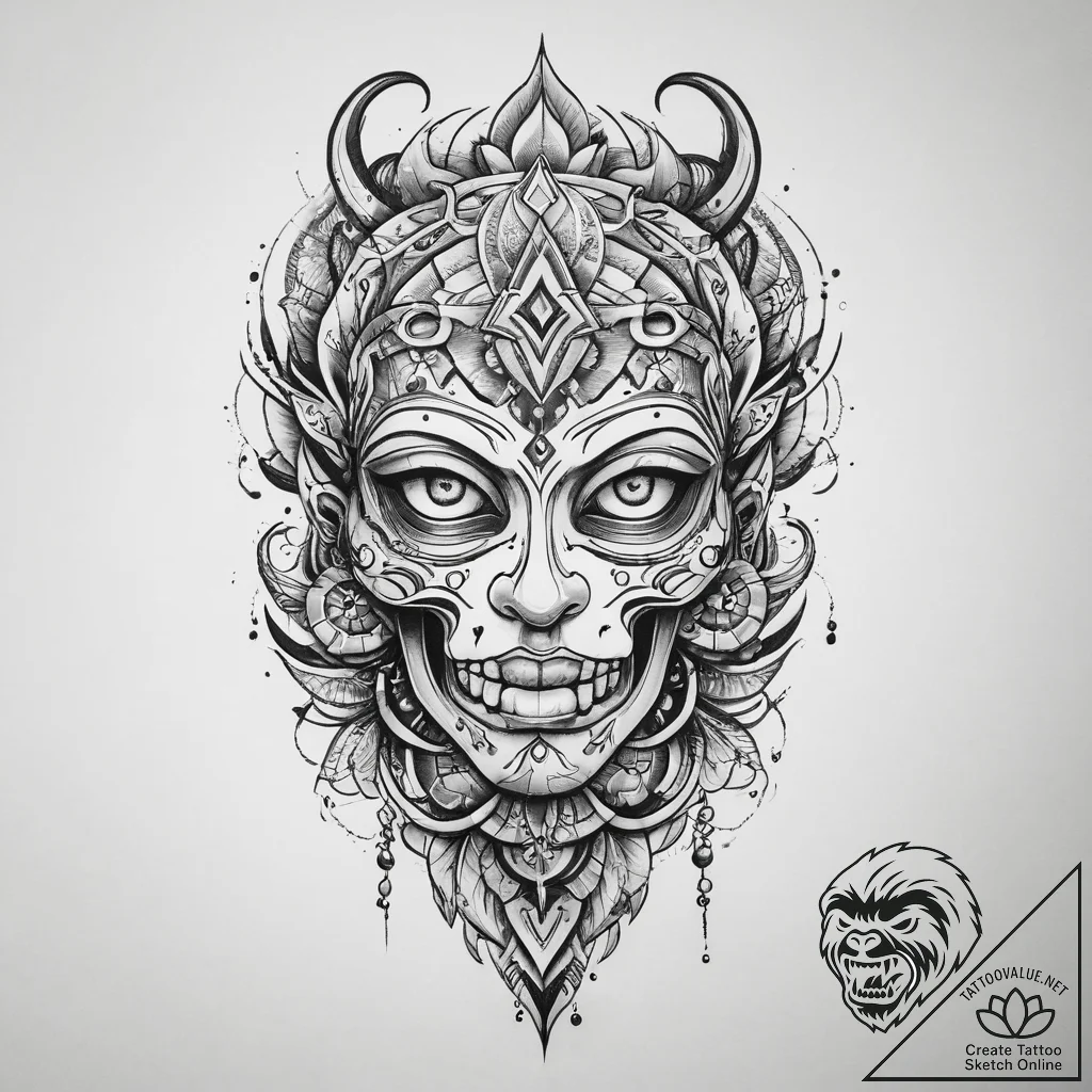 Tattoo sketch reflection, concept art for tat... - tattoo sketch (№1760052899_0, 09.10.2025 23:34) — tattoovalue.net