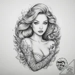 Tattoo sketch mermaid tattoo – tattoo sketch (№1760053115_0, 09.10.2025 23:38) — tattoovalue.net