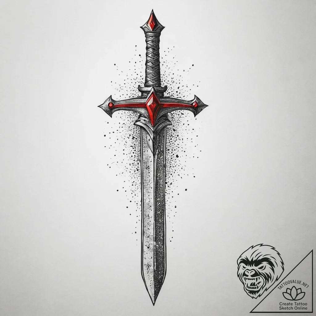 Tattoo sketch sword, artistic tattoo sketch,... - tattoo sketch (№1760053553_0, 09.10.2025 23:45) — tattoovalue.net