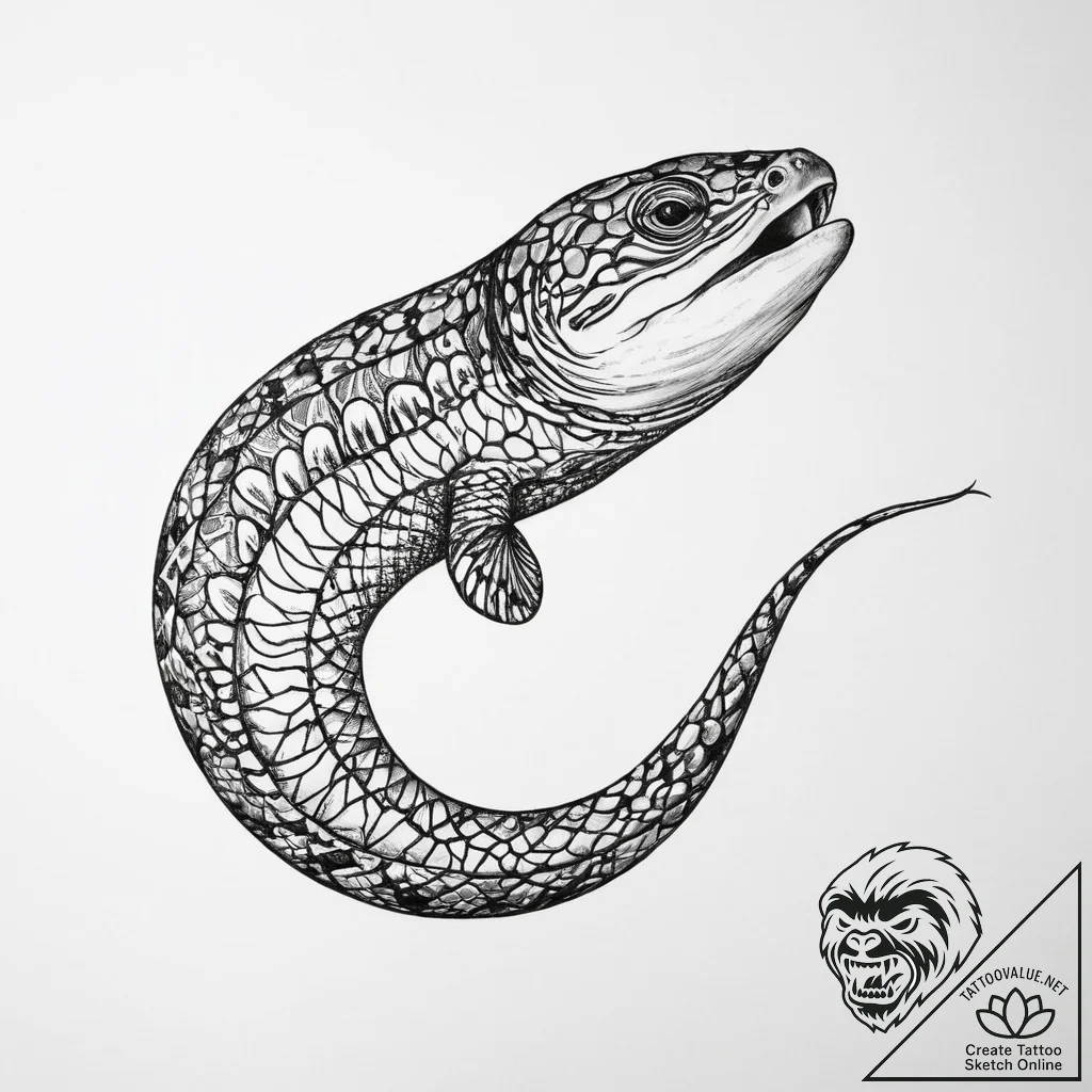 Tattoo sketch moray eel - tattoo sketch (№1760053776_0, 09.10.2025 23:49) — tattoovalue.net