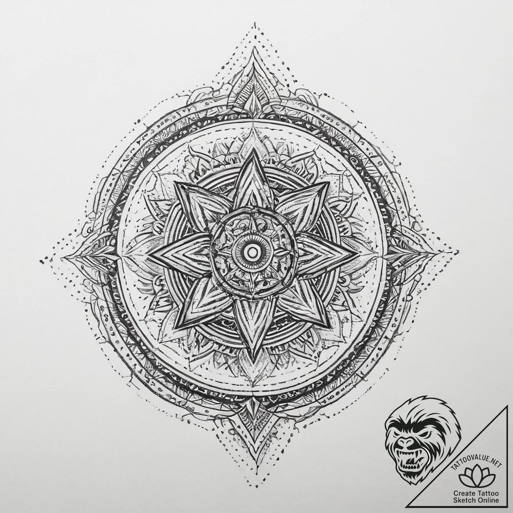 Tattoo sketch cosmic self, tattoo line art, d... - tattoo sketch (№1760054208_0, 09.10.2025 23:56) — tattoovalue.net