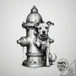 Tattoo sketch fire hydrant with a dog, tattoo… – tattoo sketch (№1760054426_0, 10.10.2025 00:00) — tattoovalue.net