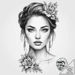 Tattoo sketch узор в виде женского портрета,… – tattoo sketch (№1760054643_0, 10.10.2025 00:04) — tattoovalue.net